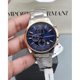 Buy Shop Emporio Armani Renato Chronograph Blue Dial Two Tone Steel Strap Watch For Men - AR80025 USA Online