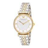 Buy Shop Emporio Armani Gianni T Bar White Dial Two Tone Steel Strap Watch For Women - AR8031 USA Online