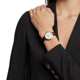 Buy Shop Emporio Armani Arianna Analog Silver Dial Black Leather Strap Watch For Women - AR11200 USA Online