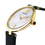 Buy Shop Emporio Armani Arianna Analog Silver Dial Black Leather Strap Watch For Women - AR11200 USA Online