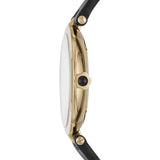 Buy Shop Emporio Armani Arianna Analog Silver Dial Black Leather Strap Watch For Women - AR11200 USA Online