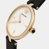 Buy Shop Emporio Armani Arianna Analog Silver Dial Black Leather Strap Watch For Women - AR11200 USA Online