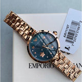 Buy Shop Emporio Armani Arianna Black Dial Rose Gold Stainless Steel Watch For Women - AR11197 USA Online