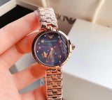 Buy Shop Emporio Armani Arianna Black Dial Rose Gold Stainless Steel Watch For Women - AR11197 USA Online