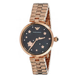 Buy Shop Emporio Armani Arianna Black Dial Rose Gold Stainless Steel Watch For Women - AR11197 USA Online