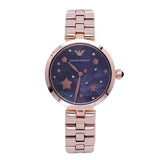 Buy Shop Emporio Armani Arianna Black Dial Rose Gold Stainless Steel Watch For Women - AR11197 USA Online