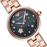 Buy Shop Emporio Armani Arianna Black Dial Rose Gold Stainless Steel Watch For Women - AR11197 USA Online