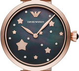Buy Shop Emporio Armani Arianna Black Dial Rose Gold Stainless Steel Watch For Women - AR11197 USA Online