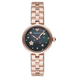Buy Shop Emporio Armani Arianna Black Dial Rose Gold Stainless Steel Watch For Women - AR11197 USA Online