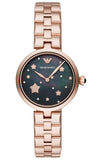 Buy Shop Emporio Armani Arianna Black Dial Rose Gold Stainless Steel Watch For Women - AR11197 USA Online