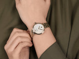 Buy Shop Emporio Armani Arianna Mother of Pearl Dial Gold Steel Strap Watch For Women - AR11198 USA Online