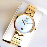Buy Shop Emporio Armani Arianna Mother of Pearl Dial Gold Steel Strap Watch For Women - AR11198 USA Online