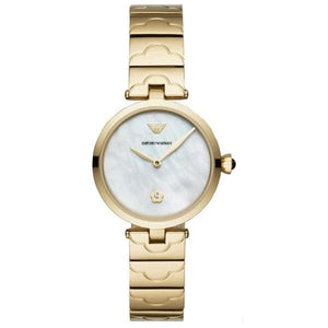 Buy Shop Emporio Armani Arianna Mother of Pearl Dial Gold Steel Strap Watch For Women - AR11198 USA Online