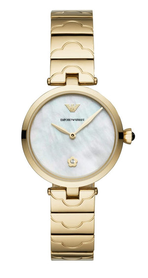 Buy Shop Emporio Armani Arianna Mother of Pearl Dial Gold Steel Strap Watch For Women - AR11198 USA Online