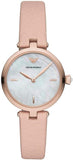 Buy Shop Emporio Armani Arianna Mother of Pearl Dial Pink Leather Strap Watch For Women - AR11199 USA Online