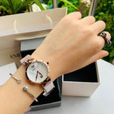 Buy Shop Emporio Armani Arianna White Mother of Pearl Dial Rose Gold Steel Strap Watch For Women - AR11236 USA Online