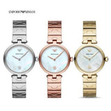 Buy Shop Emporio Armani Arianna White Mother of Pearl Dial Rose Gold Steel Strap Watch For Women - AR11236 USA Online
