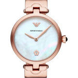 Buy Shop Emporio Armani Arianna White Mother of Pearl Dial Rose Gold Steel Strap Watch For Women - AR11236 USA Online