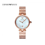 Buy Shop Emporio Armani Arianna White Mother of Pearl Dial Rose Gold Steel Strap Watch For Women - AR11236 USA Online