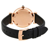 Buy Shop Emporio Armani Aurora Mother Of Pearl Black Dial Black Leather Strap Watch For Women - AR11056 USA Online