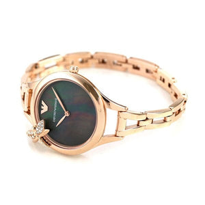 Buy Shop Emporio Armani Aurora Mother of Pearl Grey Dial Rose Gold Steel Strap Watch for Women - AR11139 USA Online
