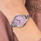 Buy Shop Emporio Armani Aurora Mother Of Pearl Purple Dial Silver Steel Strap Watch For Women - AR11122 USA Online