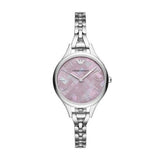 Buy Shop Emporio Armani Aurora Mother Of Pearl Purple Dial Silver Steel Strap Watch For Women - AR11122 USA Online