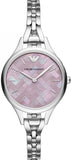 Buy Shop Emporio Armani Aurora Mother Of Pearl Purple Dial Silver Steel Strap Watch For Women - AR11122 USA Online