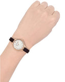 Buy Shop Emporio Armani Aurora Mother of Pearl White Dial Brown Leather Strap Watch For Women - AR11057 USA Online