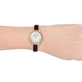 Buy Shop Emporio Armani Aurora Mother of Pearl White Dial Brown Leather Strap Watch For Women - AR11057 USA Online