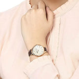 Buy Shop Emporio Armani Aurora Mother of Pearl White Dial Brown Leather Strap Watch For Women - AR11057 USA Online