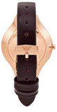 Buy Shop Emporio Armani Aurora Mother of Pearl White Dial Brown Leather Strap Watch For Women - AR11057 USA Online