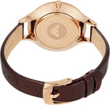 Buy Shop Emporio Armani Aurora Mother of Pearl White Dial Brown Leather Strap Watch For Women - AR11057 USA Online