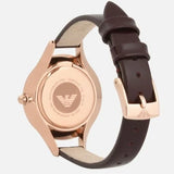 Buy Shop Emporio Armani Aurora Mother of Pearl White Dial Brown Leather Strap Watch For Women - AR11057 USA Online