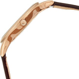 Buy Shop Emporio Armani Aurora Mother of Pearl White Dial Brown Leather Strap Watch For Women - AR11057 USA Online