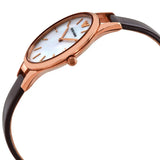Buy Shop Emporio Armani Aurora Mother of Pearl White Dial Brown Leather Strap Watch For Women - AR11057 USA Online