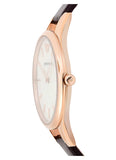 Buy Shop Emporio Armani Aurora Mother of Pearl White Dial Brown Leather Strap Watch For Women - AR11057 USA Online