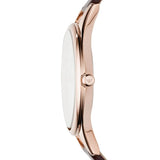 Buy Shop Emporio Armani Aurora Mother of Pearl White Dial Brown Leather Strap Watch For Women - AR11057 USA Online
