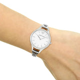 Buy Shop Emporio Armani Aurora Mother Of Pearl White Dial Silver Steel Strap Watch For Women - AR11054 USA Online
