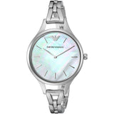 Buy Shop Emporio Armani Aurora Mother Of Pearl White Dial Silver Steel Strap Watch For Women - AR11054 USA Online