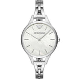 Buy Shop Emporio Armani Aurora Mother Of Pearl White Dial Silver Steel Strap Watch For Women - AR11054 USA Online