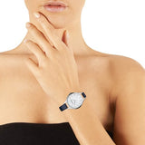 Buy Shop Emporio Armani Aurora Quartz Mother Of Pearl White Dial Blue Leather Strap Watch For Women - AR11090 USA Online