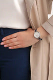 Buy Shop Emporio Armani Aurora Quartz Mother Of Pearl White Dial Blue Leather Strap Watch For Women - AR11090 USA Online
