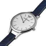 Buy Shop Emporio Armani Aurora Quartz Mother Of Pearl White Dial Blue Leather Strap Watch For Women - AR11090 USA Online