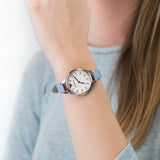 Buy Shop Emporio Armani Aurora Quartz Mother of Pearl White Dial Blue Leather Strap Watch For Women - AR11109 USA Online