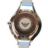 Buy Shop Emporio Armani Aurora Quartz Mother of Pearl White Dial Blue Leather Strap Watch For Women - AR11109 USA Online