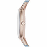 Buy Shop Emporio Armani Aurora Quartz Mother of Pearl White Dial Blue Leather Strap Watch For Women - AR11109 USA Online