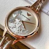 Buy Shop Emporio Armani Aurora Quartz Silver Dial Gold Steel Strap Watch For Women - AR11108 USA Online