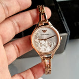 Buy Shop Emporio Armani Aurora Quartz Silver Dial Gold Steel Strap Watch For Women - AR11108 USA Online