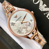 Buy Shop Emporio Armani Aurora Quartz Silver Dial Gold Steel Strap Watch For Women - AR11108 USA Online